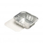 STARPAK Bandejas de aluminio con tapa 500 ml plateadas