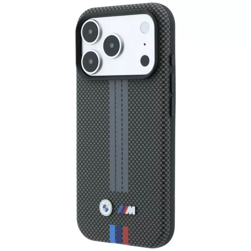 BMW M Quadrille Kevlar Tricolor Print Lines funda MagSafe para iPhone 18 Pro / 17 Pro, antracita