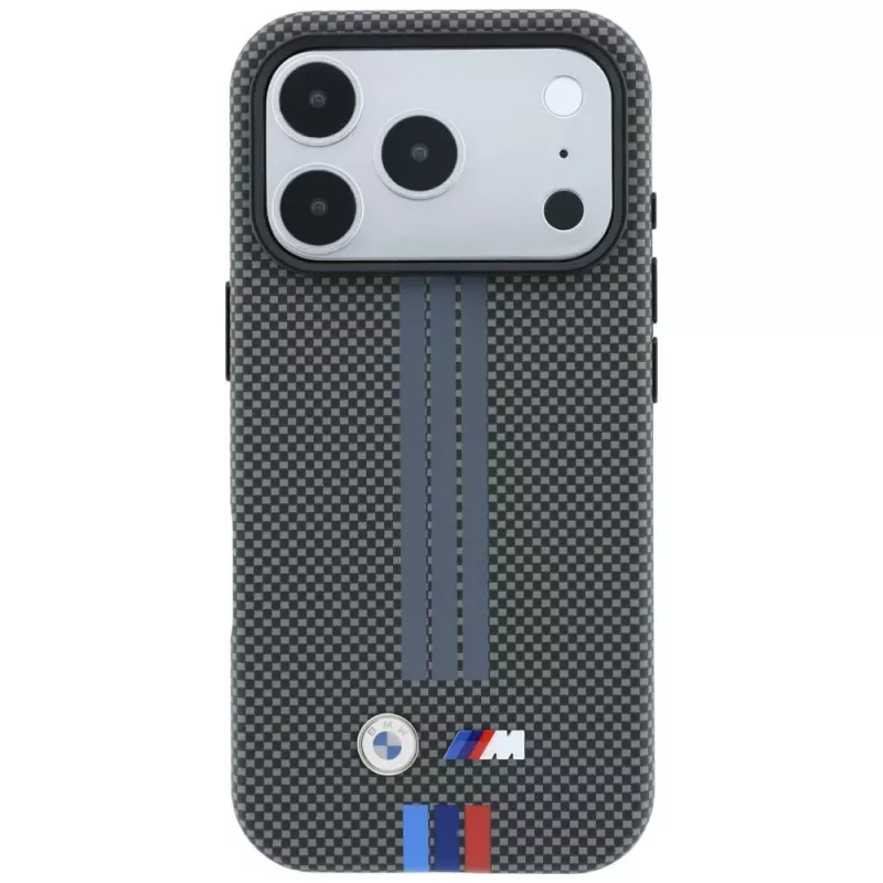 BMW M Quadrille Kevlar Tricolor Print Lines funda MagSafe para iPhone 18 Pro / 17 Pro, antracita