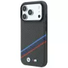 BMW M Quadrille Kevlar Print Tricolor Lines & Metal Logo funda MagSafe para iPhone 18 Pro Max / 17 Pro Max, antracita