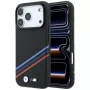 BMW M Quadrille Kevlar Print Tricolor Lines & Metal Logo funda MagSafe para iPhone 18 Pro Max / 17 Pro Max, negra