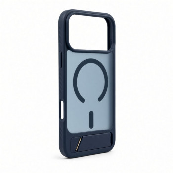 Evelatus funda MagSafe con recubrimiento de goma y soporte para Apple iPhone 18 Pro Max, azul marino