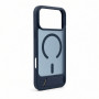 Evelatus funda MagSafe con recubrimiento de goma y soporte para Apple iPhone 18 Pro Max, azul marino