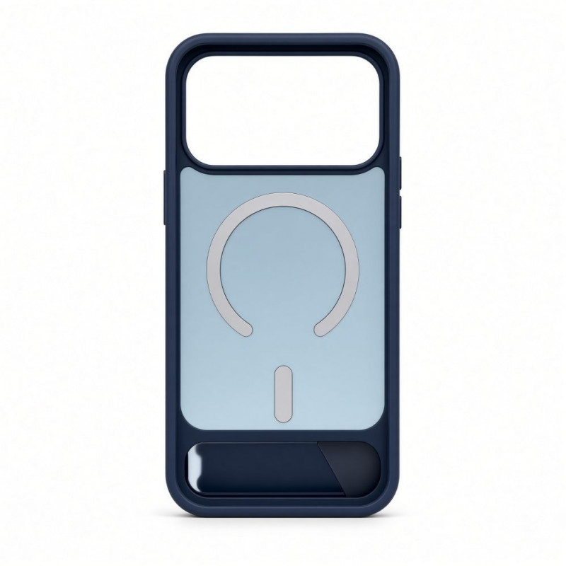 Evelatus funda MagSafe con recubrimiento de goma y soporte para Apple iPhone 18 Pro Max, azul marino