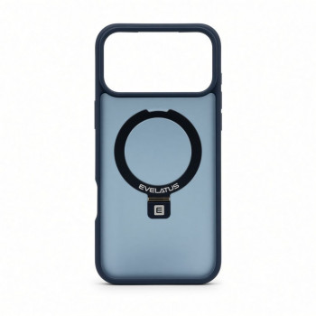 Evelatus Shield funda con MagSafe y soporte para Apple iPhone 18 Pro Max, anillo mate, azul marino