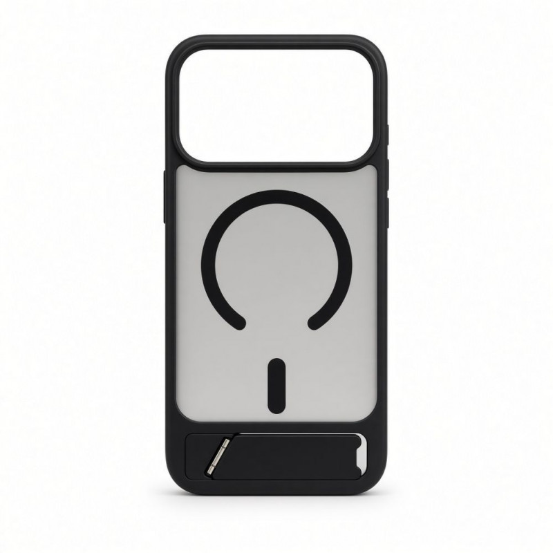 Evelatus funda MagSafe con recubrimiento de goma y soporte para Apple iPhone 18 Pro Max, negro