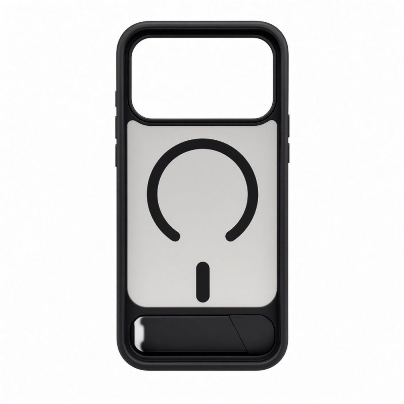 Evelatus funda MagSafe con recubrimiento de goma y soporte para Apple iPhone 18 Pro Max, negro