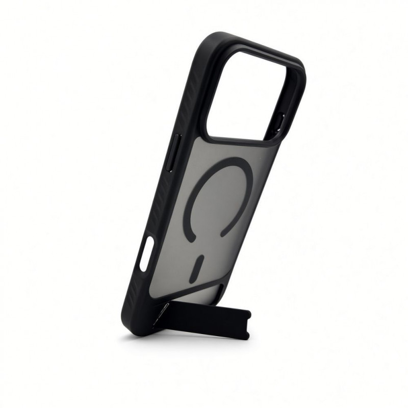 Evelatus funda MagSafe con recubrimiento de goma y soporte para Apple iPhone 18 Pro Max, negro