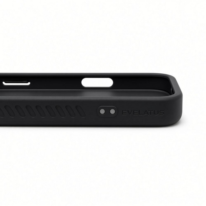 Evelatus funda MagSafe con recubrimiento de goma y soporte para Apple iPhone 18 Pro Max, negro
