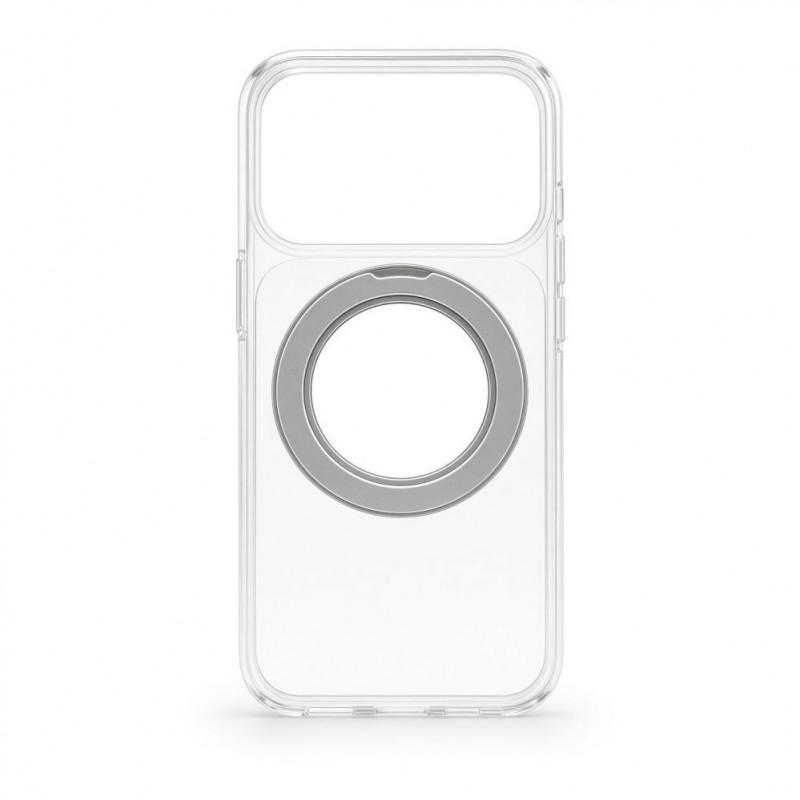 Evelatus Hybrid funda MagSafe con soporte metálico 360 para Apple iPhone 18 Pro Max, PC+TPU, transparente