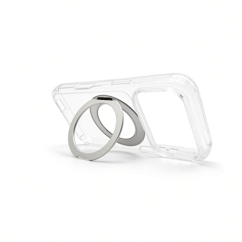 Evelatus Hybrid funda MagSafe con soporte metálico 360 para Apple iPhone 18 Pro, PC+TPU, transparente