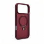 Evelatus Shield funda con MagSafe y soporte para Apple iPhone 18 Pro, anillo mate, burdeos