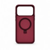 Evelatus Shield funda con MagSafe y soporte para Apple iPhone 18 Pro, anillo mate, burdeos
