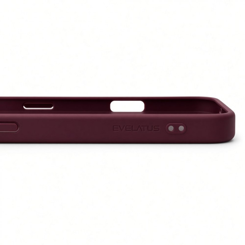 Evelatus Shield funda con MagSafe y soporte para Apple iPhone 18 Pro, anillo mate, burdeos