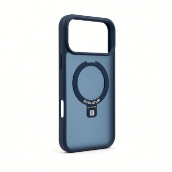 Evelatus Shield funda con MagSafe y soporte para Apple iPhone 18 Pro, anillo mate, azul marino