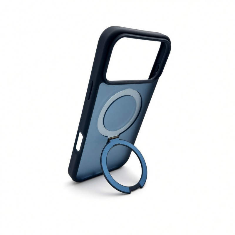 Evelatus Shield funda con MagSafe y soporte para Apple iPhone 18 Pro, anillo mate, azul marino