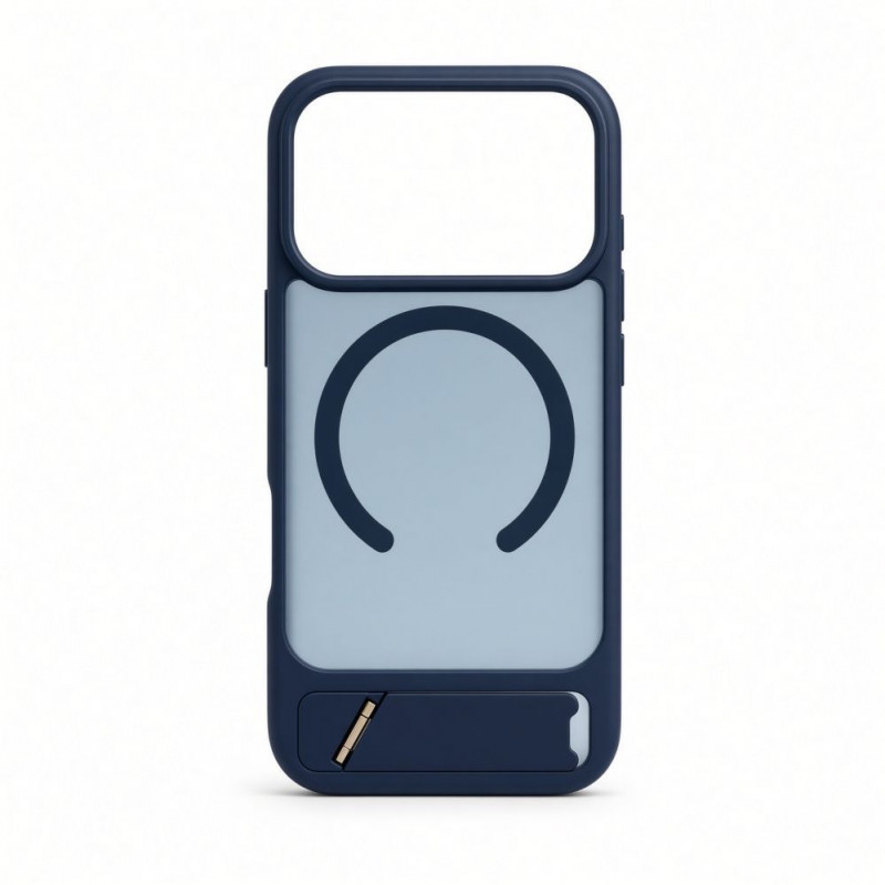 Funda Evelatus con recubrimiento de goma MagSafe con soporte para Apple iPhone 18 Pro, azul marino