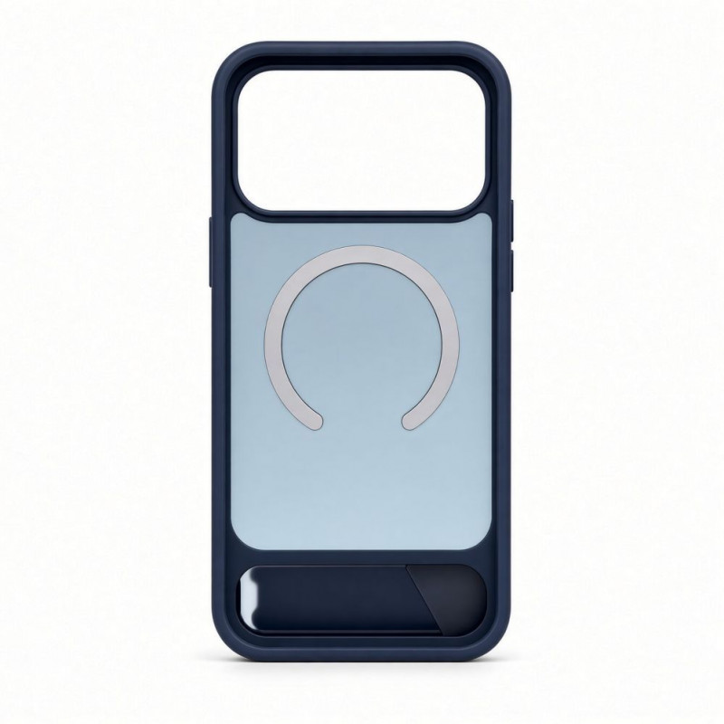 Funda Evelatus con recubrimiento de goma MagSafe con soporte para Apple iPhone 18 Pro, azul marino