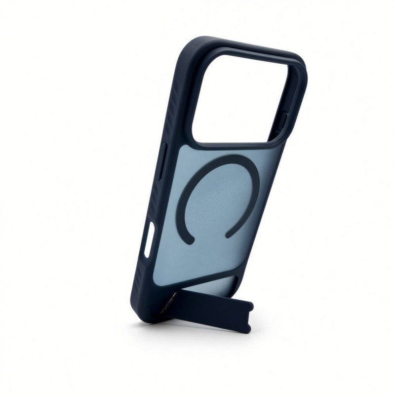 Funda Evelatus con recubrimiento de goma MagSafe con soporte para Apple iPhone 18 Pro, azul marino