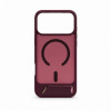 Funda Evelatus MagSafe con recubrimiento de goma y soporte para Apple iPhone 18 Pro Max, burdeos