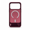 Funda Evelatus MagSafe con recubrimiento de goma y soporte para Apple iPhone 18 Pro Max, burdeos