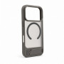 Funda Evelatus MagSafe con recubrimiento de goma y soporte para Apple iPhone 18 Pro, gris ahumado