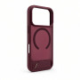 Funda Evelatus MagSafe con recubrimiento de goma y soporte para Apple iPhone 18 Pro, burdeos