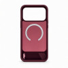 Funda Evelatus MagSafe con recubrimiento de goma y soporte para Apple iPhone 18 Pro, burdeos