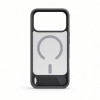 Funda Evelatus con recubrimiento de goma MagSafe con soporte para Apple iPhone 18 Pro Max, gris ahumado