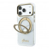 Funda Guess HC MagSafe IML Ring Stand 360 Script Metal Logo para Apple iPhone 18 Pro, transparente