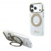 Funda Guess HC MagSafe IML Ring Stand 360 Script Metal Logo para Apple iPhone 18 Pro, transparente
