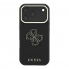 Guess SW funda de PU grabado y gran logo de resina para Apple iPhone 18 Pro, negra