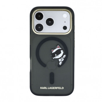 Karl Lagerfeld HC MagSafe IML Peekaboo Print & Metal Frame funda para Apple iPhone 18 Pro Max, negra