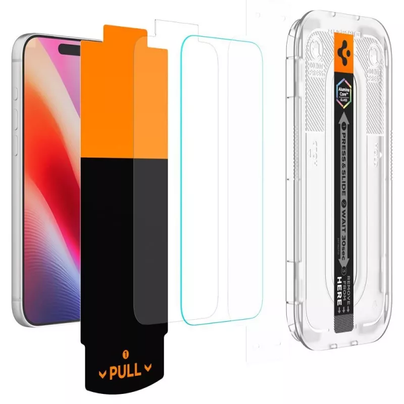 Spigen Glas.TR EZ Fit Pro HD AC pack de 2 protectores de pantalla de vidrio iPhone 16 Pro / 17 / 17 Pro / 18 Pro transparente