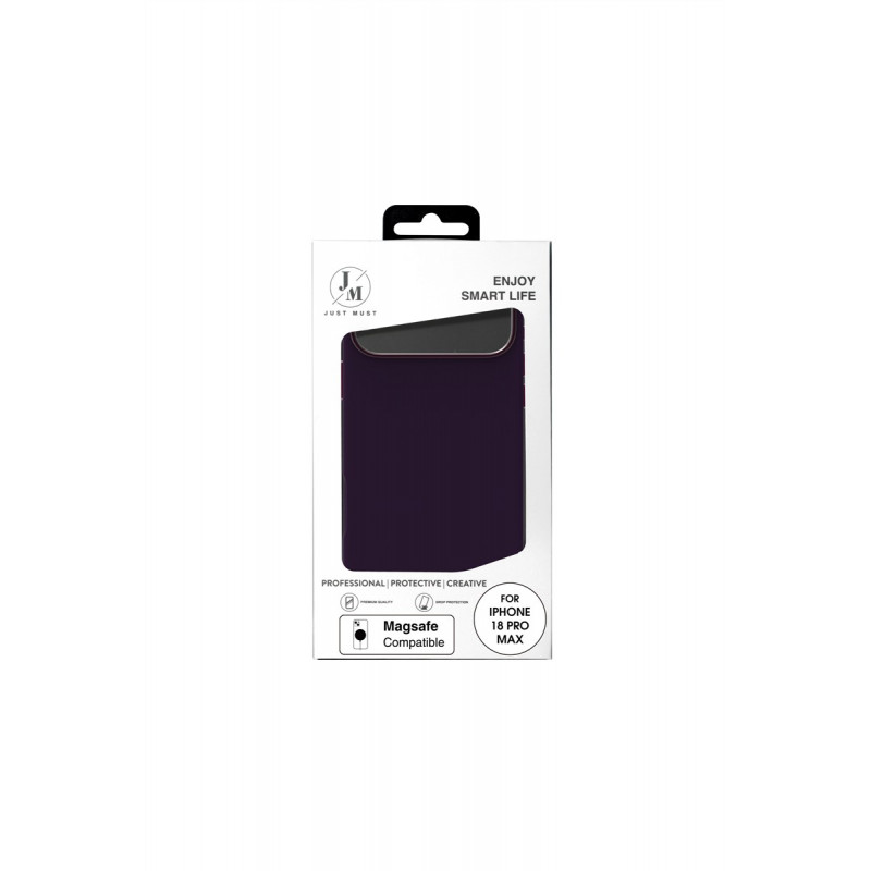 Just Must JM funda de piel con MagSafe para iPhone 18 Pro Max, morado