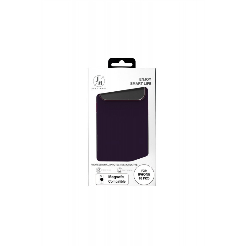 Just Must JM funda de piel con MagSafe para iPhone 18 Pro, morado
