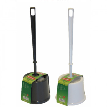 Cepillo de inodoro Sauber con soporte blanco/negro