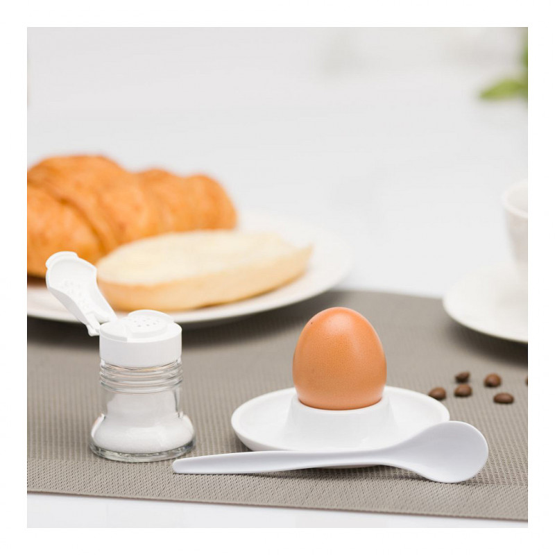 Cucharas para huevos Westmark, set de 6, 14,5 cm, plástico blanco