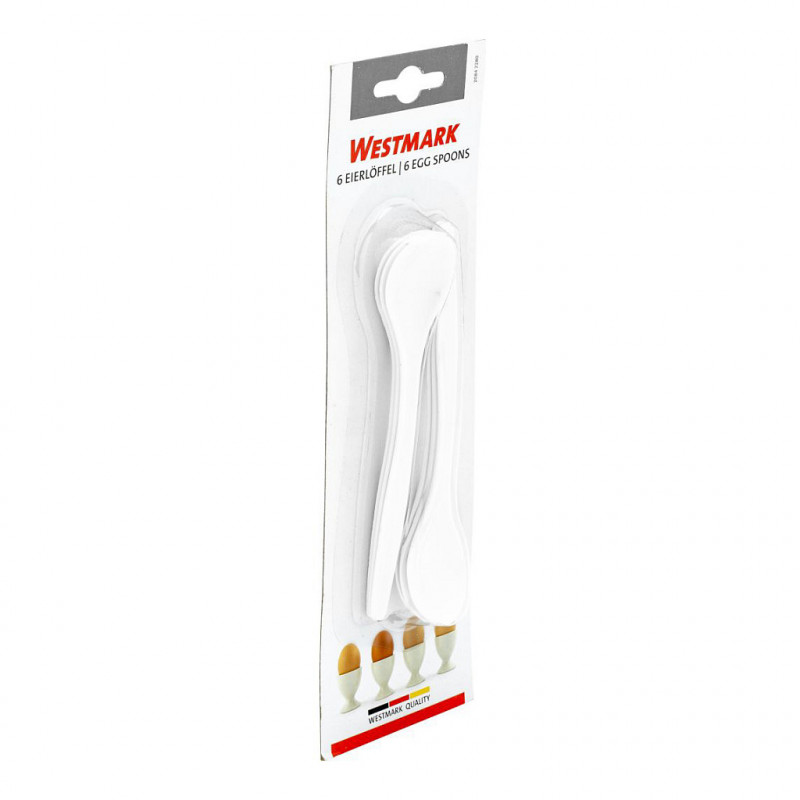 Cucharas para huevos Westmark, set de 6, 14,5 cm, plástico blanco