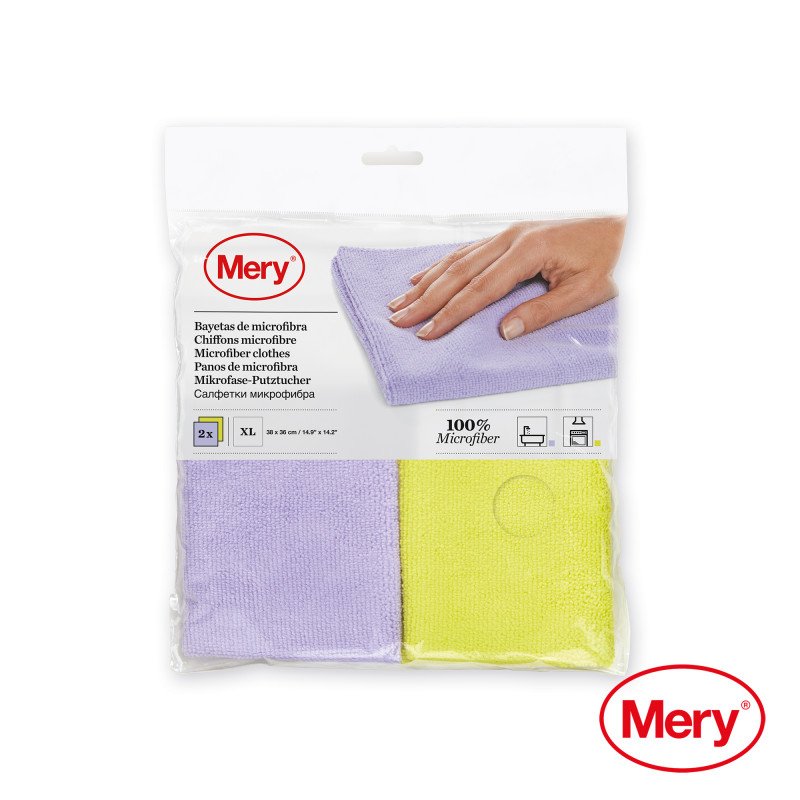 MERY paños de limpieza de microfibra, 2 uds., 38x36 cm