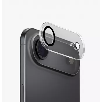 UNIQ Optix Clearshield Frameguard cristal protector de objetivo de cámara para iPhone Air, cristal transparente, con aplicador