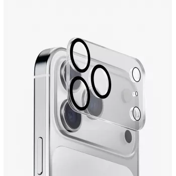 UNIQ Optix Clearshield Frameguard cristal protector de objetivo de cámara para iPhone 18 Pro, cristal transparente, con aplicador