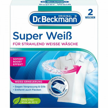 Dr. Beckmann “Super White” detergente en polvo blanqueador, 2 x 40 g