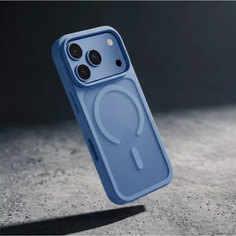 Crong Matte Magnetic funda MagSafe para iPhone 18 Pro / 17 Pro, azul