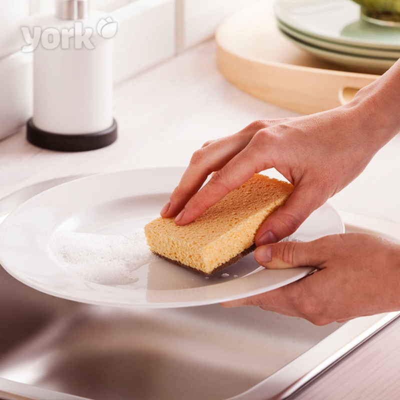 York Eco Natural esponja de celulosa para lavar platos ECO 2 uds.