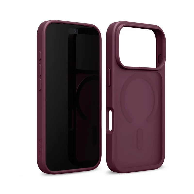 Crong Matte Magnetic funda MagSafe para iPhone 18 Pro / 17 Pro, burdeos