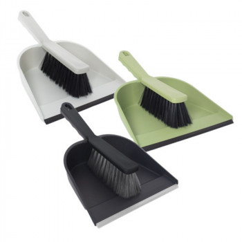YORK Recogedor con borde de goma y cepillo