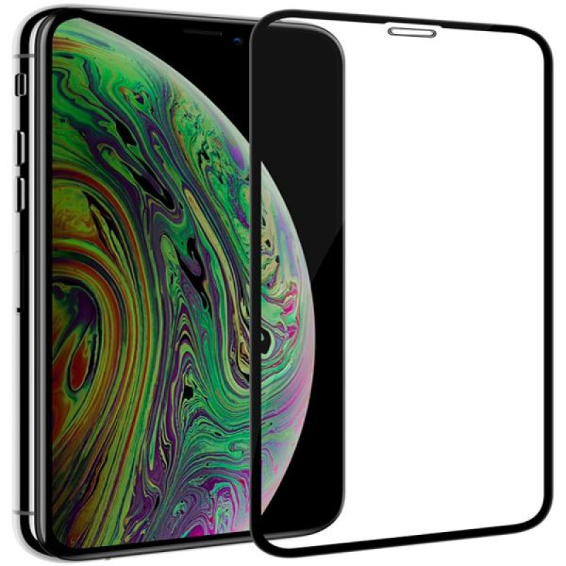 Evelatus Anti-Blue 2.5D Full Cover protector de pantalla antiestático de vidrio templado con filtro de luz azul para Apple iPhone X/XS/11 Pro (Japan Glue)