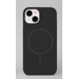 iLike Apple iPhone 15 Funda de silicona Soft Touch con imán, negro
