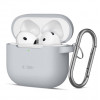 Tech-Protect Crayon Silicone Hook Funda para Apple AirPods 4, gris